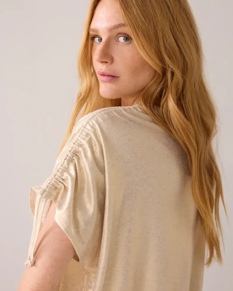 Summum Woman Top coated viscose linen - Ivory Summum Woman Top coated viscose linen - Ivory