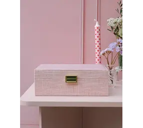 Maison Scarlett Sieradendoos Louise - Linnen Roze Maison Scarlett Sieradendoos Louise - Linnen Roze