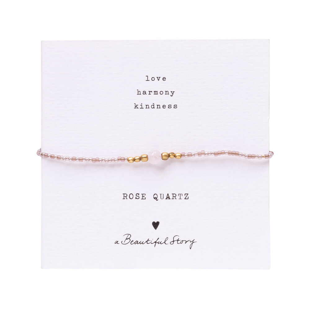 A Beautiful Story Iris Card Rose Quartz Bracelet GC