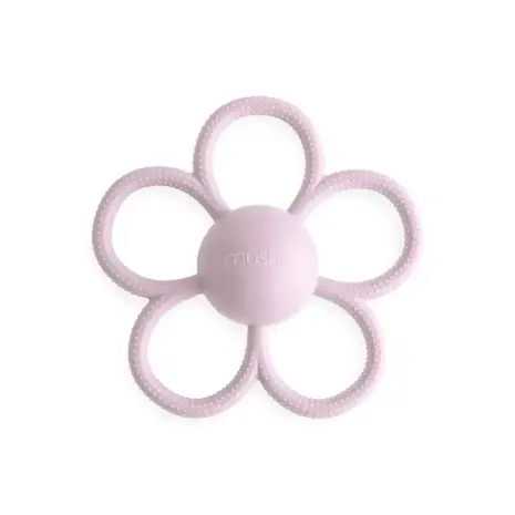 Mushie Rattle Daisy Teether  Soft Lilac