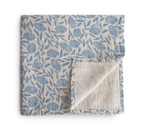 Mushie Swaddle 120 x 120cm - blue flowers