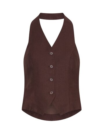 MSCH Naira Claritta Halterneck Waistcoat – Fudge