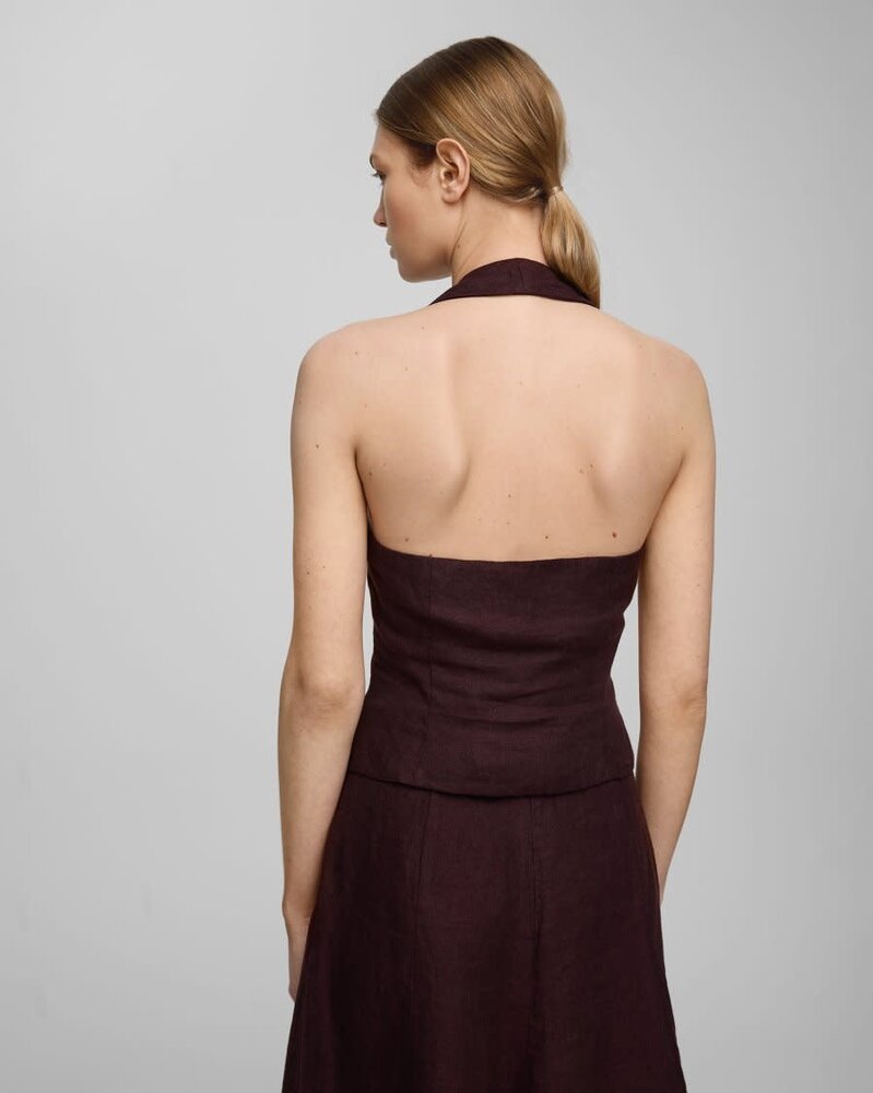 MSCH Naira Claritta Halterneck Waistcoat – Fudge