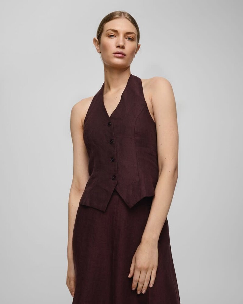 MSCH Naira Claritta Halterneck Waistcoat – Fudge