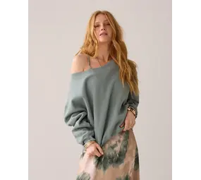 Summum Woman Balloon fit sweatshirt - SeaGlass