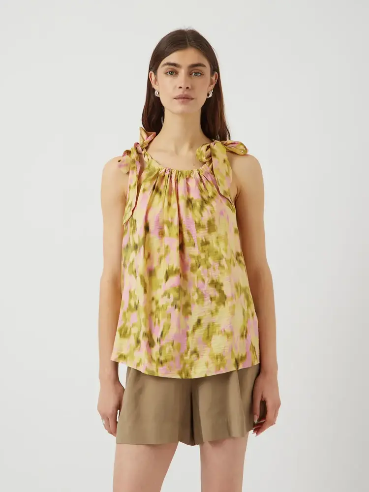 Y.A.S Marinna SL Top - French Vanilla Marinna print Y.A.S Marinna SL Top - French Vanilla Marinna print