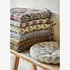Madam Stoltz Round cotton chair pad - Sand, grey, black Madam Stoltz Round cotton chair pad - Sand, grey, black