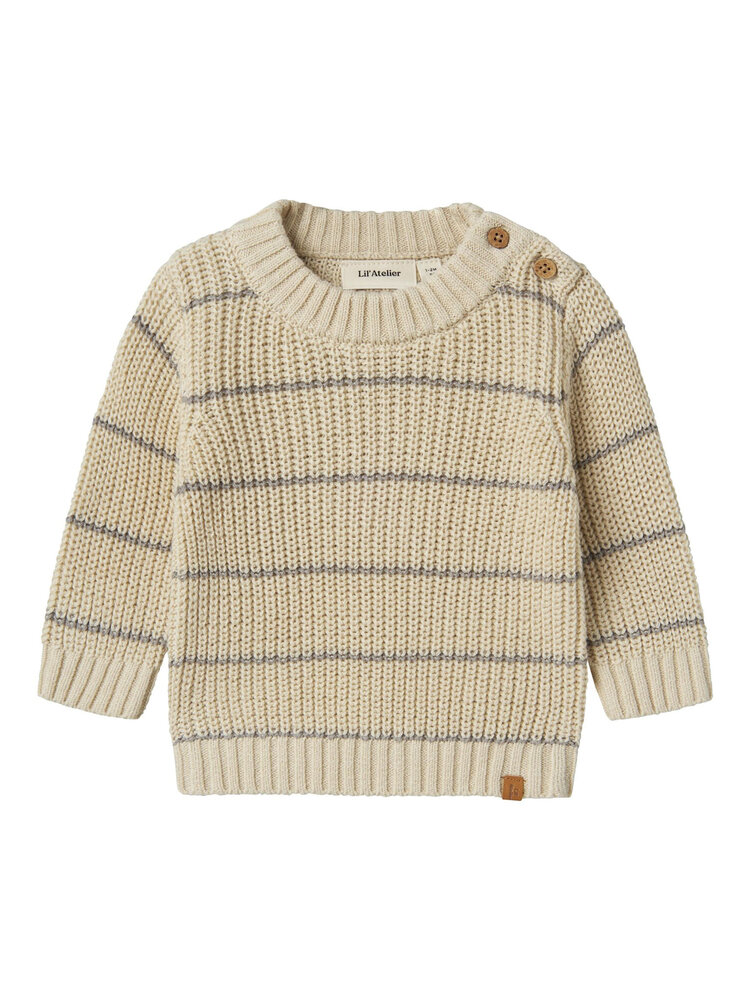 Lil' Atelier Emlen LS Knit Stripe - Turtledove Lil' Atelier Emlen LS Knit Stripe - Turtledove