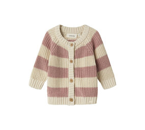 Lil' Atelier Emlen Knit Card Stripe - Turtledove Misty Rose