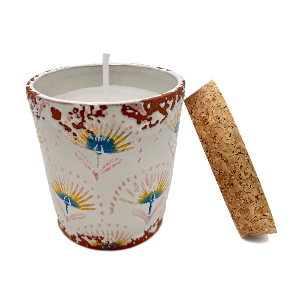 Wax Design Kaars Vela Ceramica Albizia Rosa 10x10cm - Mimosa