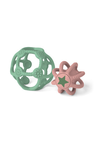Little L Set van 2 sensorische ballen - Groen en Roze