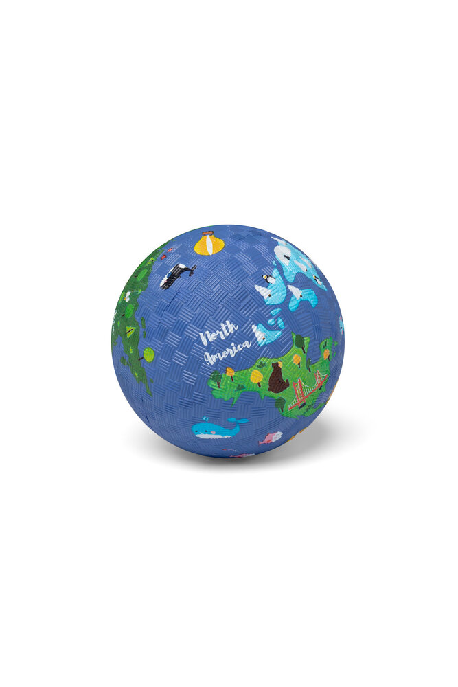 Little L Rubber bal Wereld - 13 cm Little L Rubber bal Wereld - 13 cm