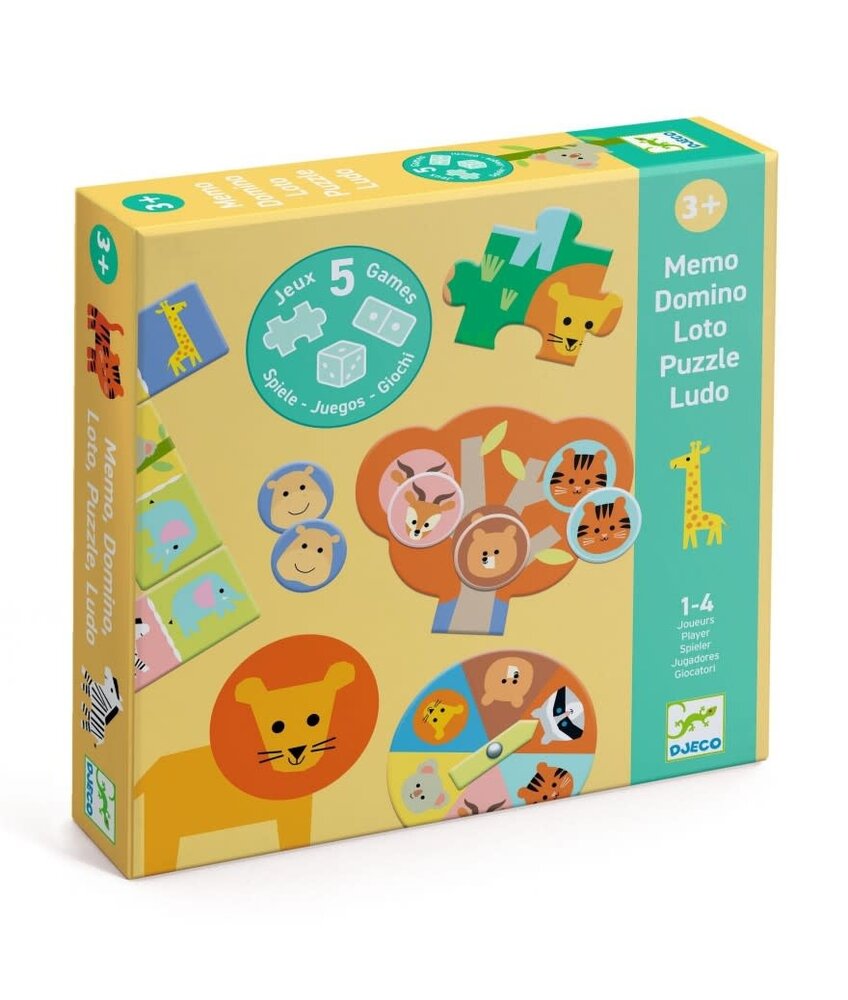 Djeco Wilde Dieren - 5 Spellen Djeco Wilde Dieren - 5 Spellen