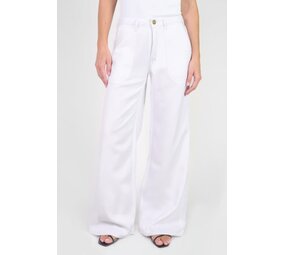Le Temps des Cerises Jeans tencel wide leg Victoria high waist - White