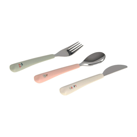 Lässig Cutlery with Silicone Handle 3 pcs - Happy  Fruits Cherry