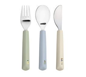 Lassig Cutlery with Silicone Handle 3 pcs - Happy  Fruits Lemon