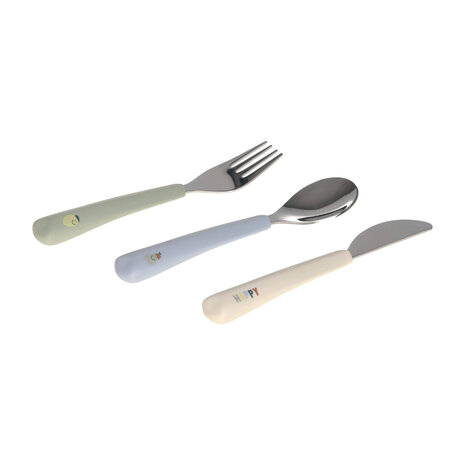 Lassig Cutlery with Silicone Handle 3 pcs - Happy  Fruits Lemon