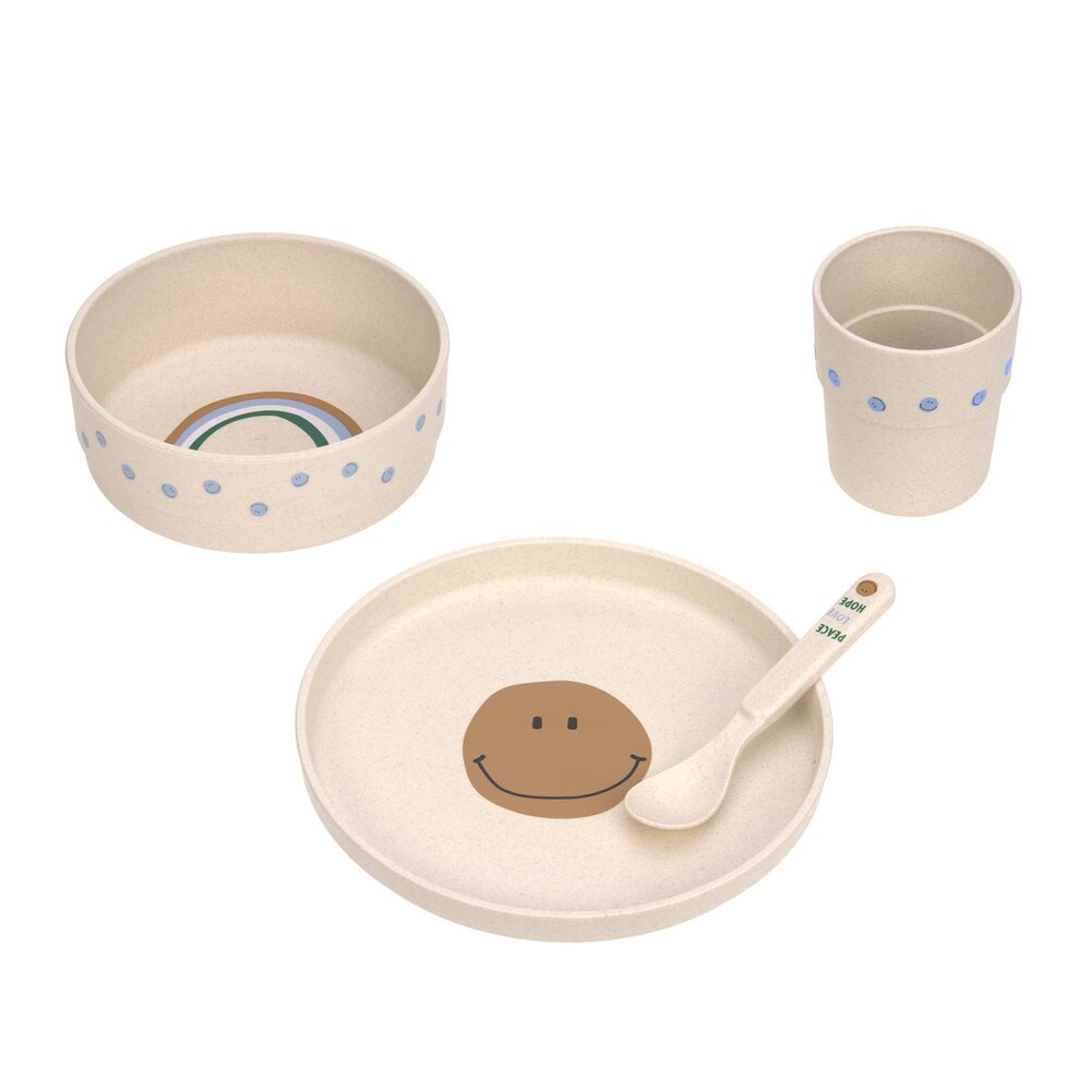 Lassig Dish Set PP/Cellulose Happy Rascals Smile - Sky blue
