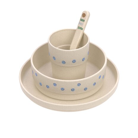 Lassig Dish Set PP/Cellulose Happy Rascals Smile - Sky blue