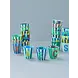 Rice Melamine Alphabet - Stripes - Blue Rice Melamine Alphabet - Stripes - Blue