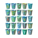 Rice Melamine Alphabet - Stripes - Blue Rice Melamine Alphabet - Stripes - Blue