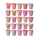 Rice Melamine Alphabet - Stripes - Pink Rice Melamine Alphabet - Stripes - Pink