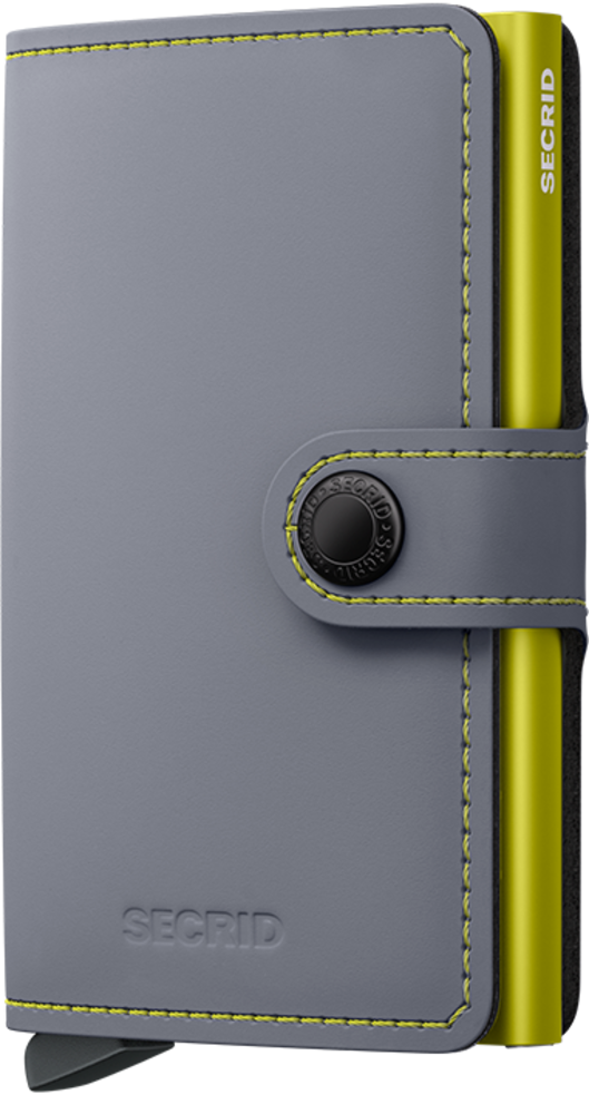 Secrid Miniwallet Matte - Grey & Lime Secrid Miniwallet Matte - Grey & Lime