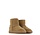 Cognac bootie met fluffy voering