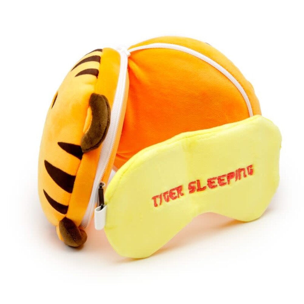 Relaxeazzz Pluche Tijger Rond Reiskussen & Slaapmasker Relaxeazzz Pluche Tijger Rond Reiskussen & Slaapmasker