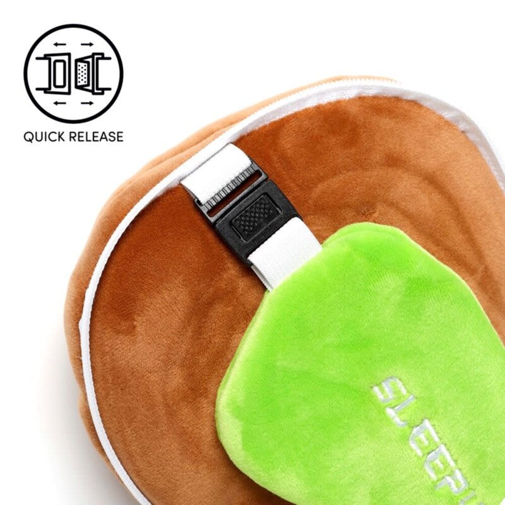 Relaxeazzz Pluche Luiaard Rond Reiskussen & Slaapmasker