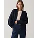 Summum Woman Puff sleeve cardigan cozy melange knit – Midnightblue Summum Woman Puff sleeve cardigan cozy melange knit – Midnightblue