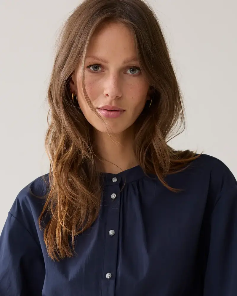 Summum Woman Blouse Cotton stretch – Midnightblue Summum Woman Blouse Cotton stretch – Midnightblue