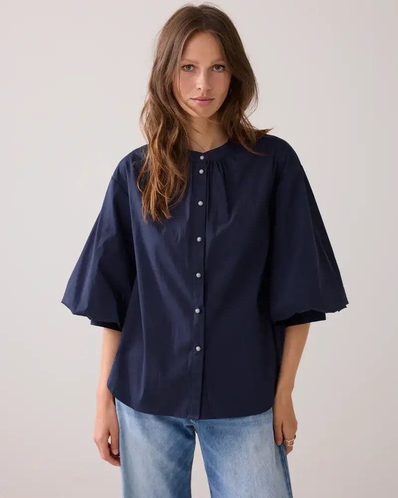 Summum Woman Blouse Cotton stretch – Midnightblue Summum Woman Blouse Cotton stretch – Midnightblue