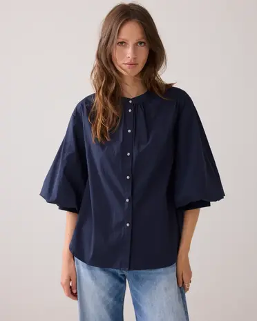 Summum Woman Blouse Cotton stretch – Midnightblue Summum Woman Blouse Cotton stretch – Midnightblue