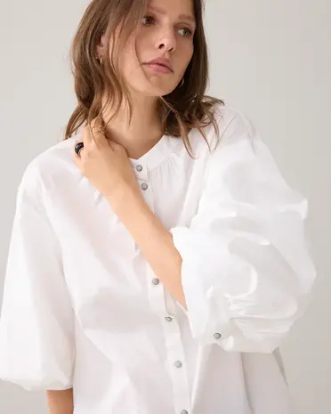 Summum Woman Blouse Cotton stretch – OffWhite Summum Woman Blouse Cotton stretch – OffWhite