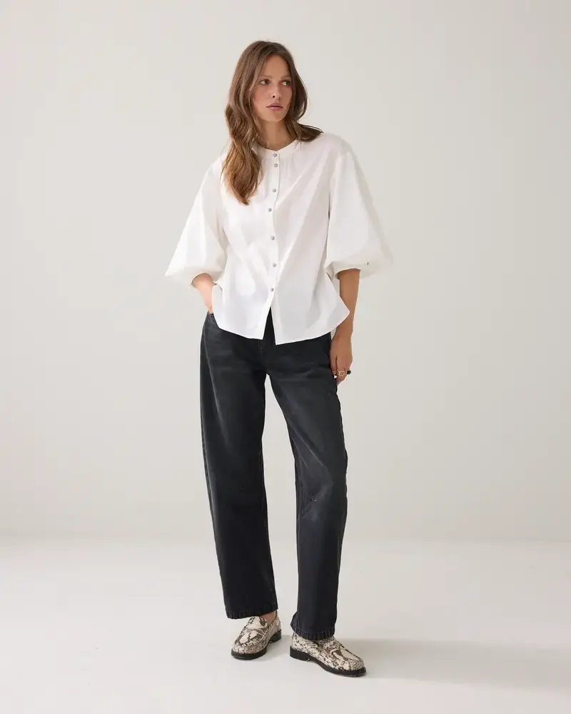 Summum Woman Blouse Cotton stretch – OffWhite Summum Woman Blouse Cotton stretch – OffWhite
