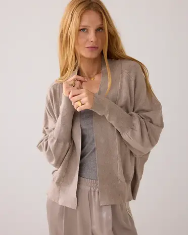 Summum Woman Kimono shaped cardigan soft viscose polyamide knit – Funghi