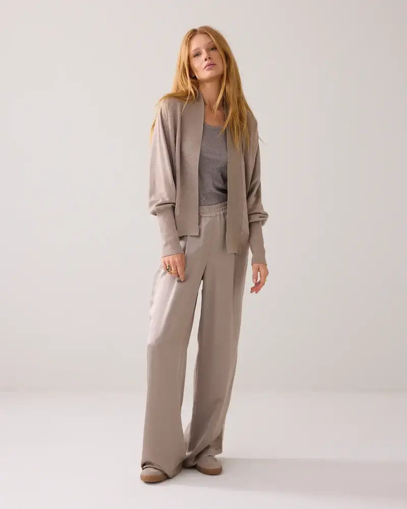 Summum Woman Kimono shaped cardigan soft viscose polyamide knit – Funghi