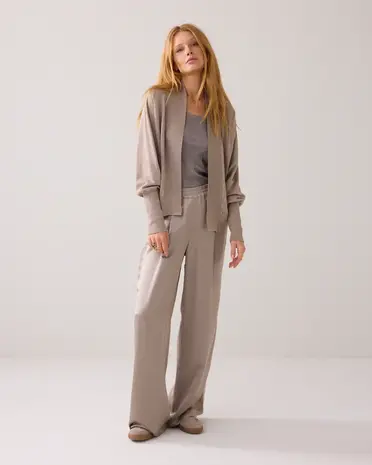 Summum Woman Kimono shaped cardigan soft viscose polyamide knit – Funghi