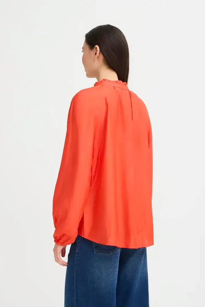 ICHI Karlani Blouse – Fiery Red