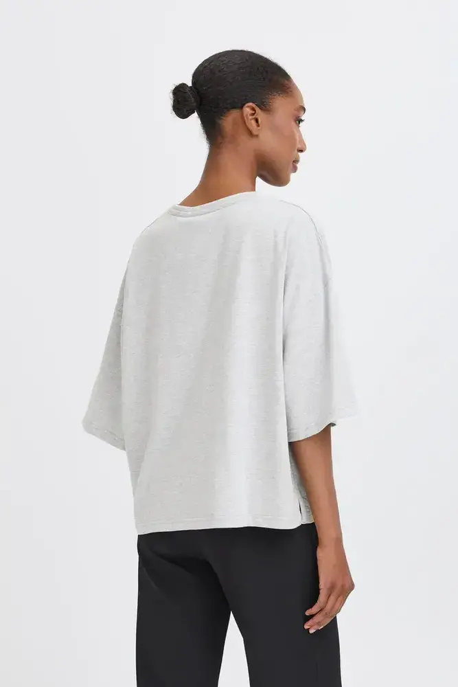 ICHI Palmer Loose Shirt – Grey Melange