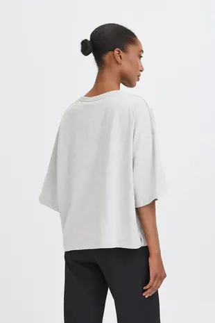 ICHI Palmer Loose Shirt – Grey Melange