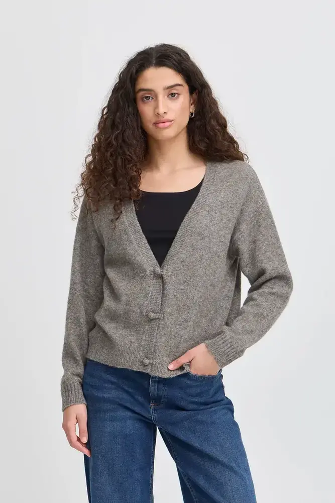 ICHI Dasila Cardigan – Dark Grey Melange