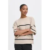 ICHI Dasila Pullover – Oatmeal/Meteorite Stripe