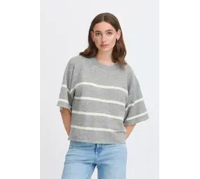 ICHI Dasila Pullover – Grey Mel/Almond Milk