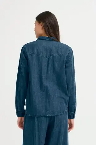 ICHI Aubery Shirt – Washed Dark Blue