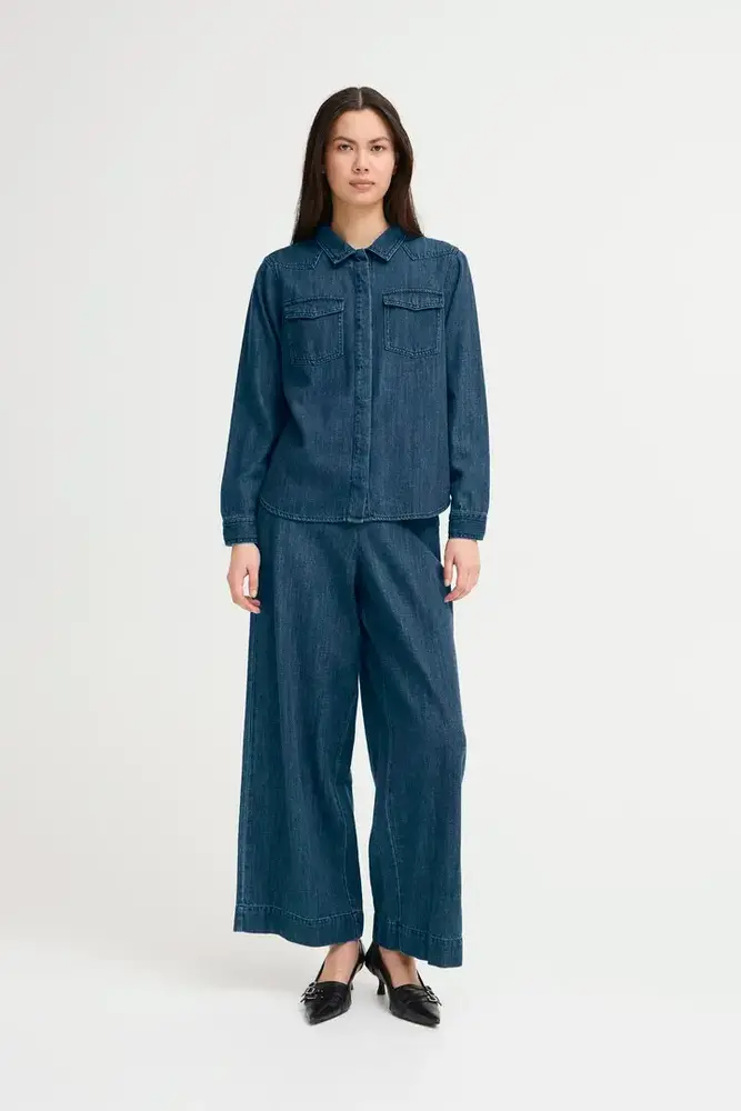 ICHI Aubery Shirt – Washed Dark Blue
