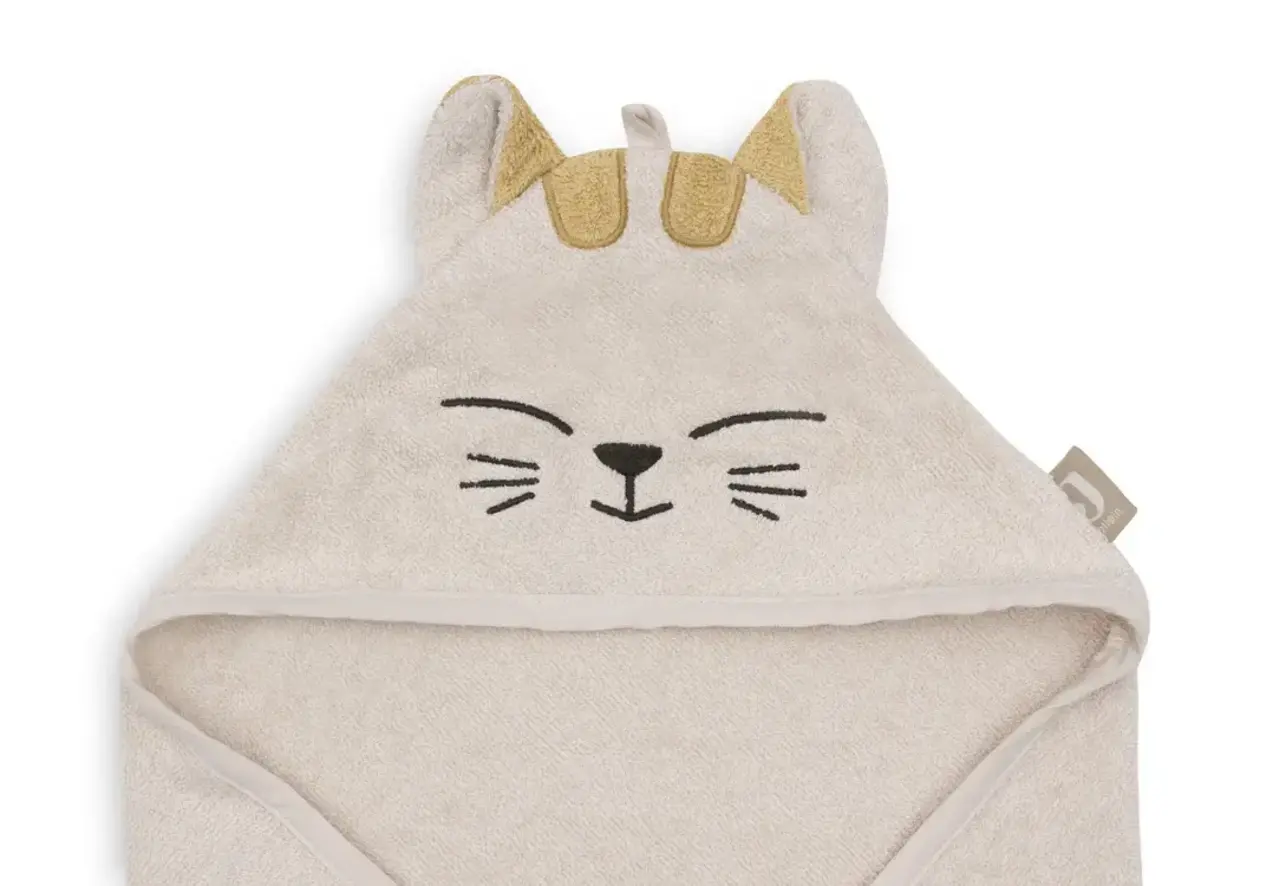 Jollein Badcape Badstof 75x75cm Charlie Cat Jollein Badcape Badstof 75x75cm Charlie Cat