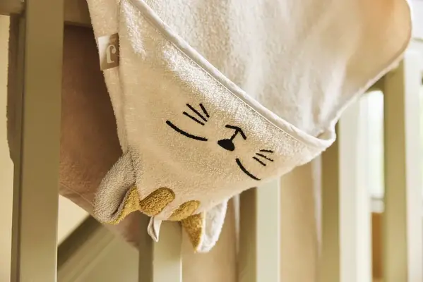 Jollein Badcape Badstof 75x75cm Charlie Cat Jollein Badcape Badstof 75x75cm Charlie Cat