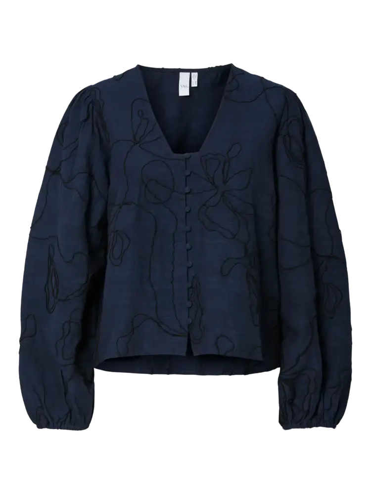 Y.A.S Jetta LS Shirt – Navy Blazer Black Detail Y.A.S Jetta LS Shirt – Navy Blazer Black Detail